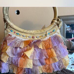 WOMENS RUFFLED SHOULER BAG